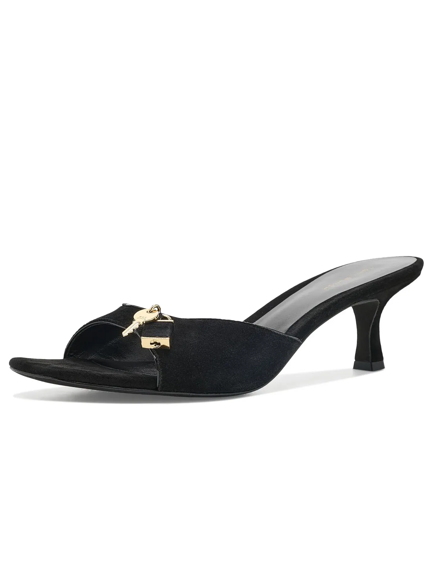Сандалии Lock на низком каблуке (55 мм) Tory Burch — изображение 1 из 4, черный/золотистый