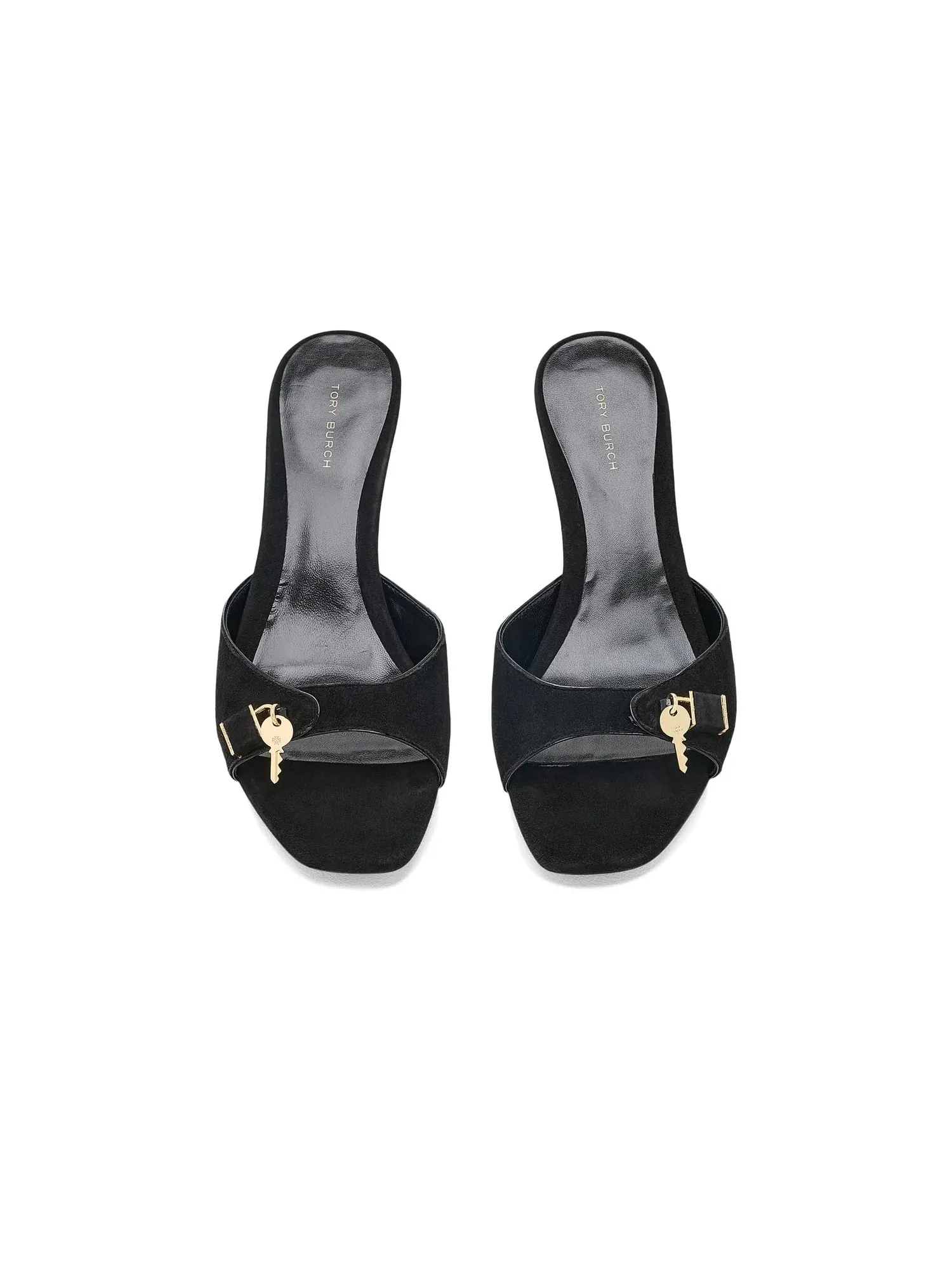 Сандалии Lock на низком каблуке (55 мм) Tory Burch — изображение 2 из 4, черный/золотистый