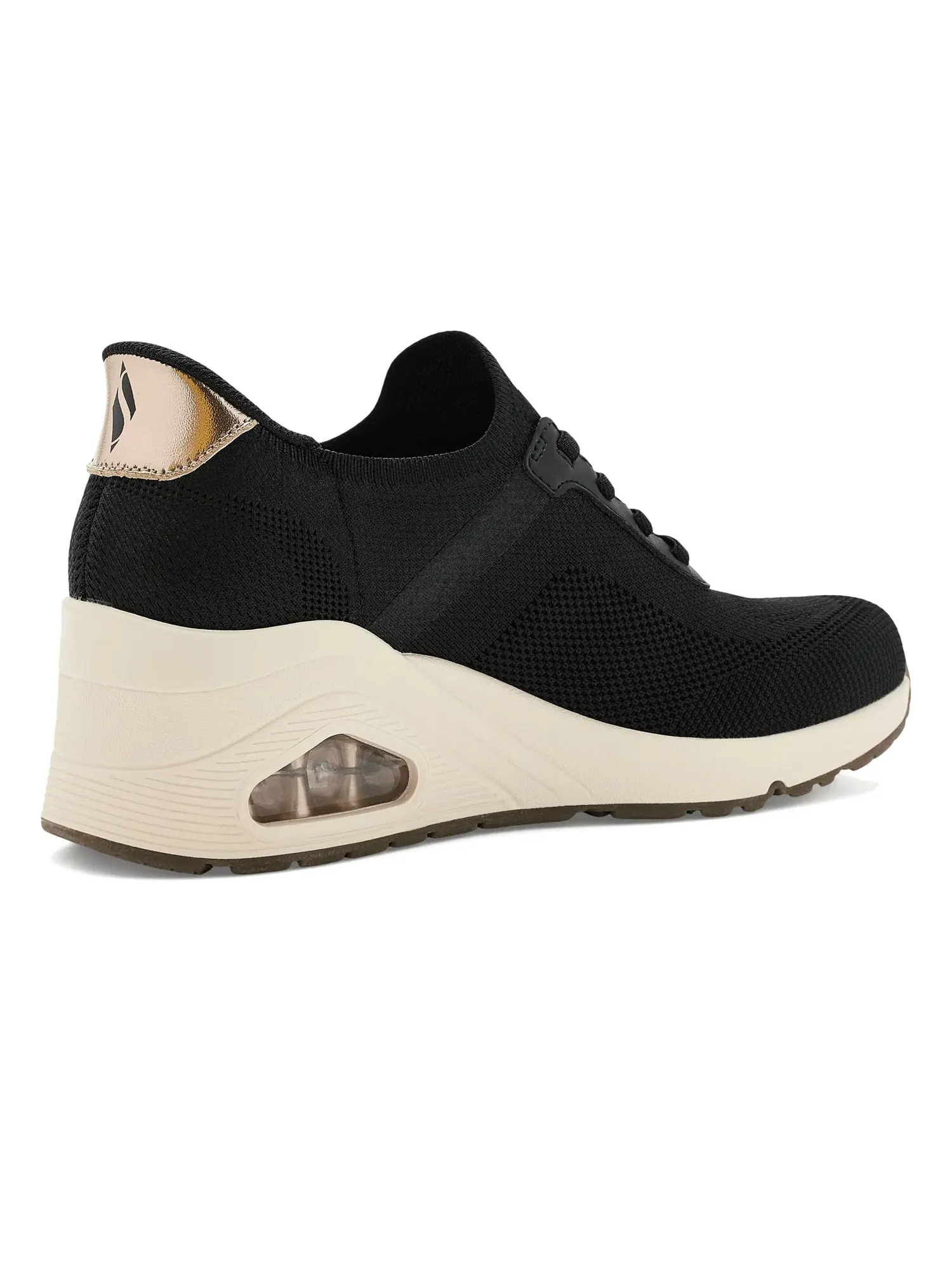 Кроссовки Uno Wedge - Slip N Knit Hands Free Slip-Ins Skechers — изображение 3 из 4, черный