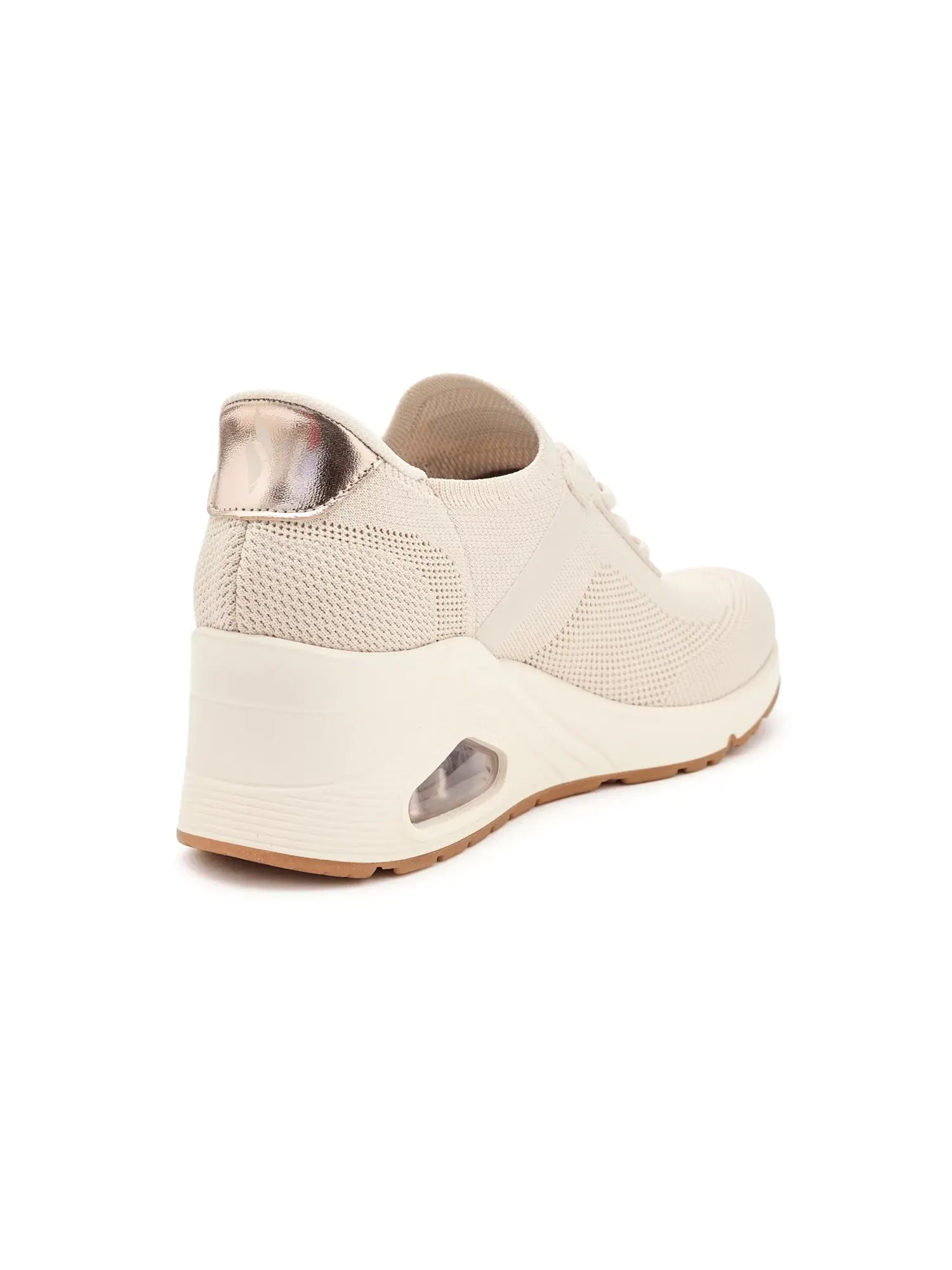 Кроссовки Uno Wedge - Slip N Knit Hands Free Slip-Ins Skechers — изображение 3 из 4, кремовый
