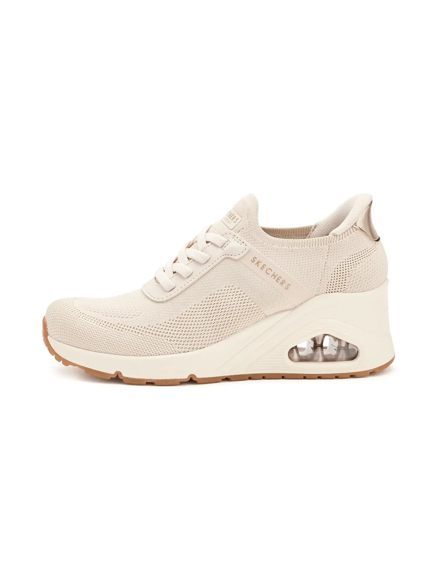 Кроссовки Uno Wedge - Slip N Knit Hands Free Slip-Ins Skechers — изображение 4 из 4, кремовый