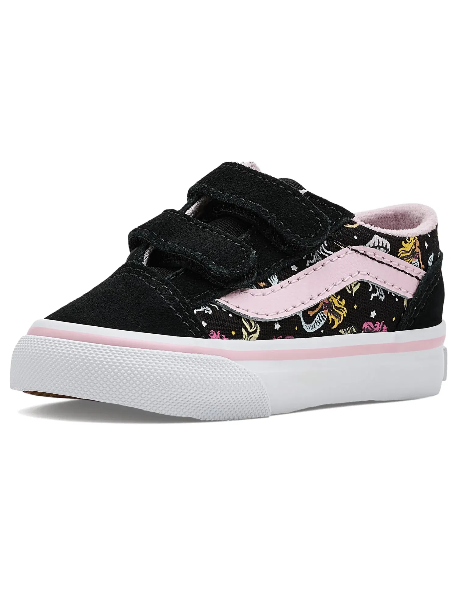 Кроссовки Old Skool V (для младенцев и малышей) Vans Kids — изображение 1 из 4, черный/розовый