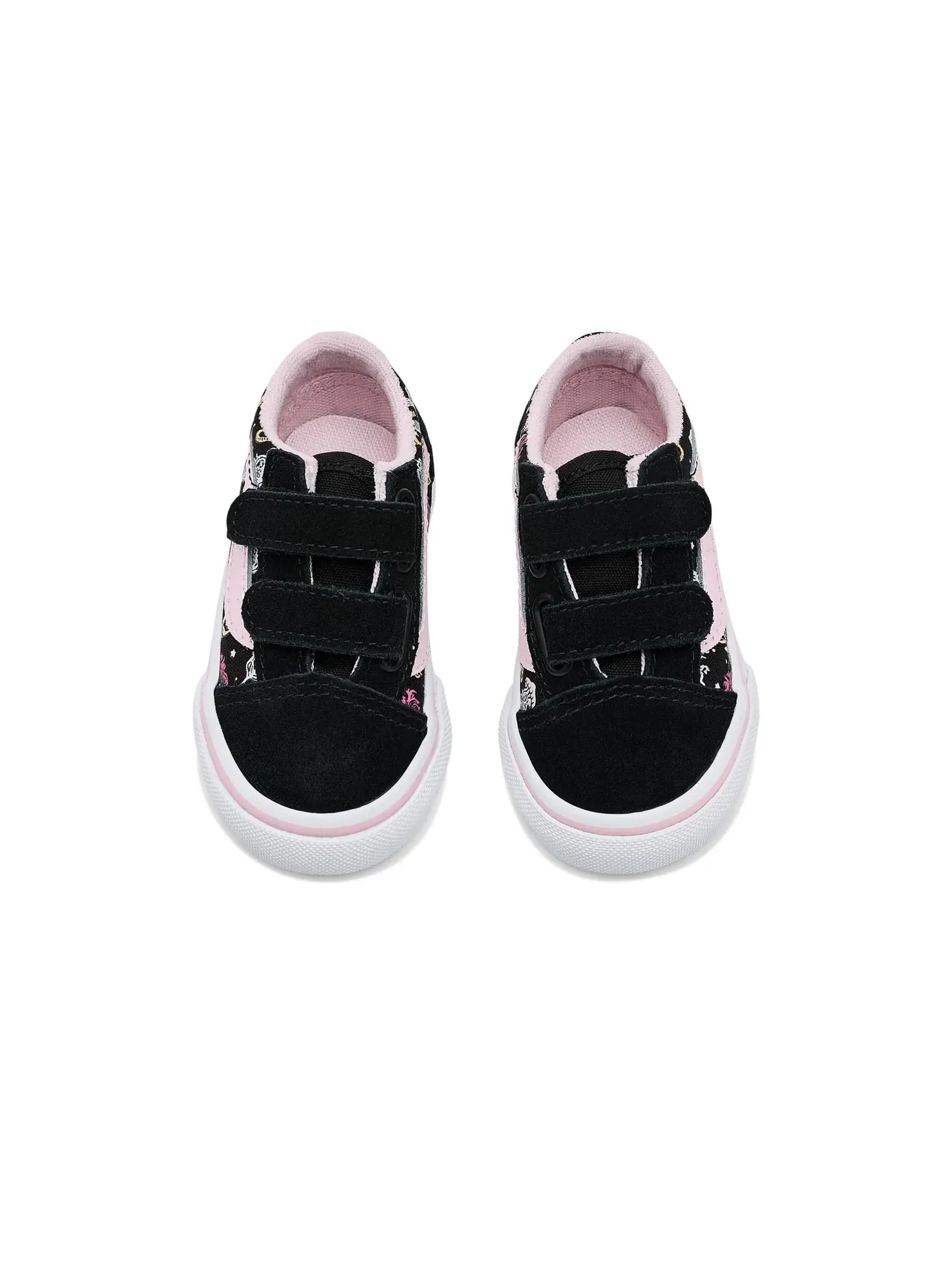 Кроссовки Old Skool V (для младенцев и малышей) Vans Kids — изображение 2 из 4, черный/розовый