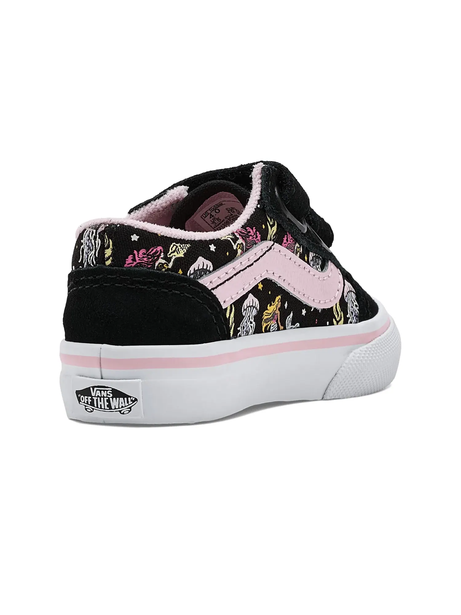 Кроссовки Old Skool V (для младенцев и малышей) Vans Kids — изображение 3 из 4, черный/розовый
