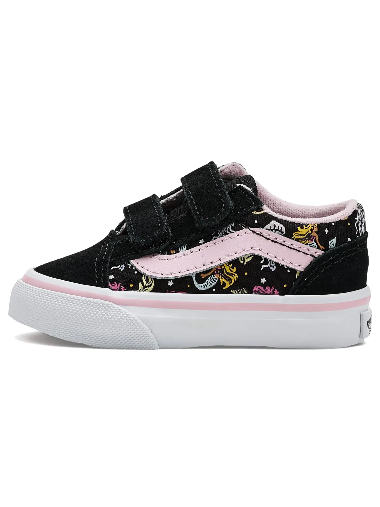 Кроссовки Old Skool V (для младенцев и малышей) Vans Kids — изображение 4 из 4, черный/розовый