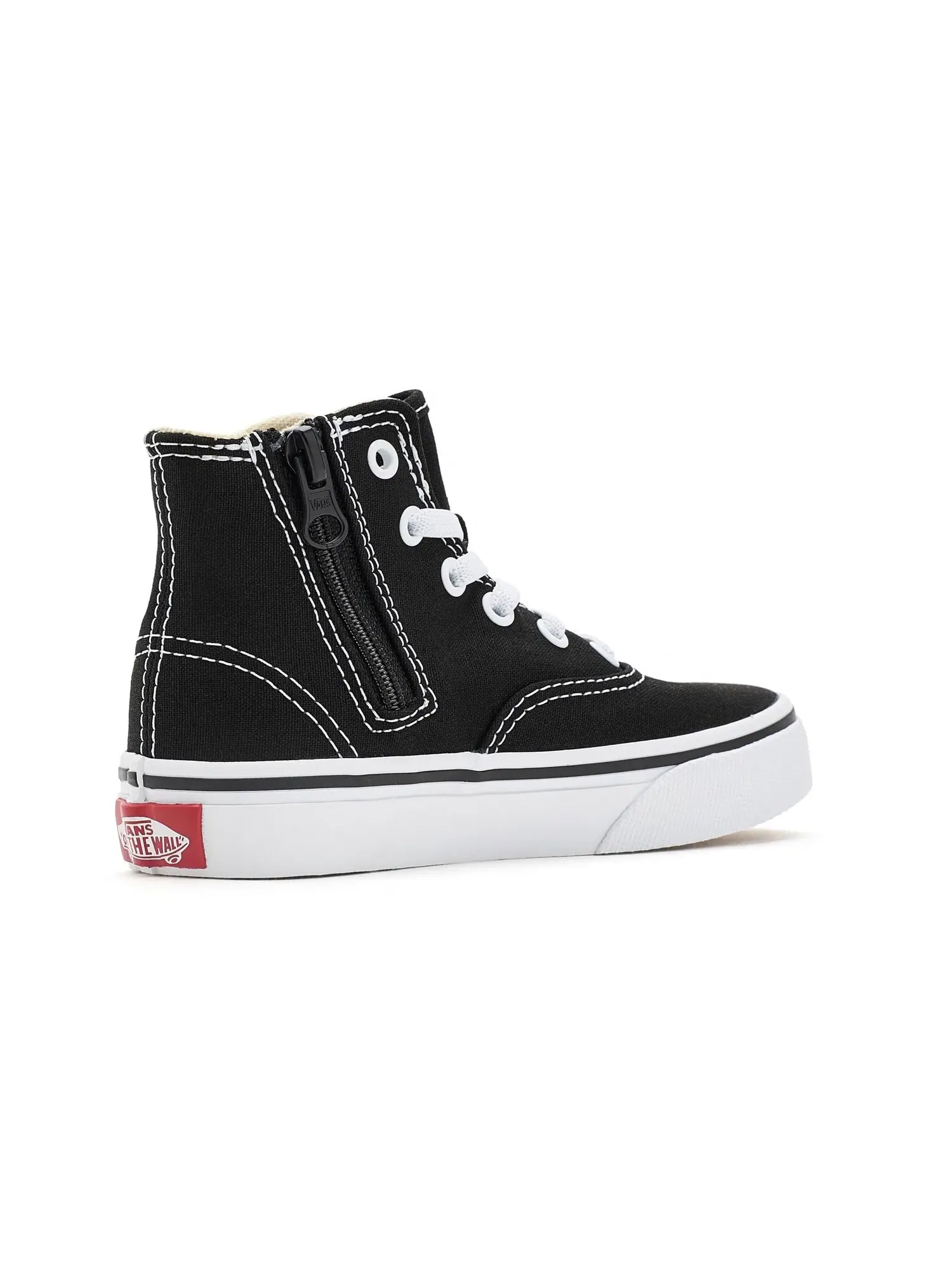 Кроссовки Authentic Hi 2.0 Zip (для маленьких детей) Vans Kids — изображение 3 из 4, черный/белый