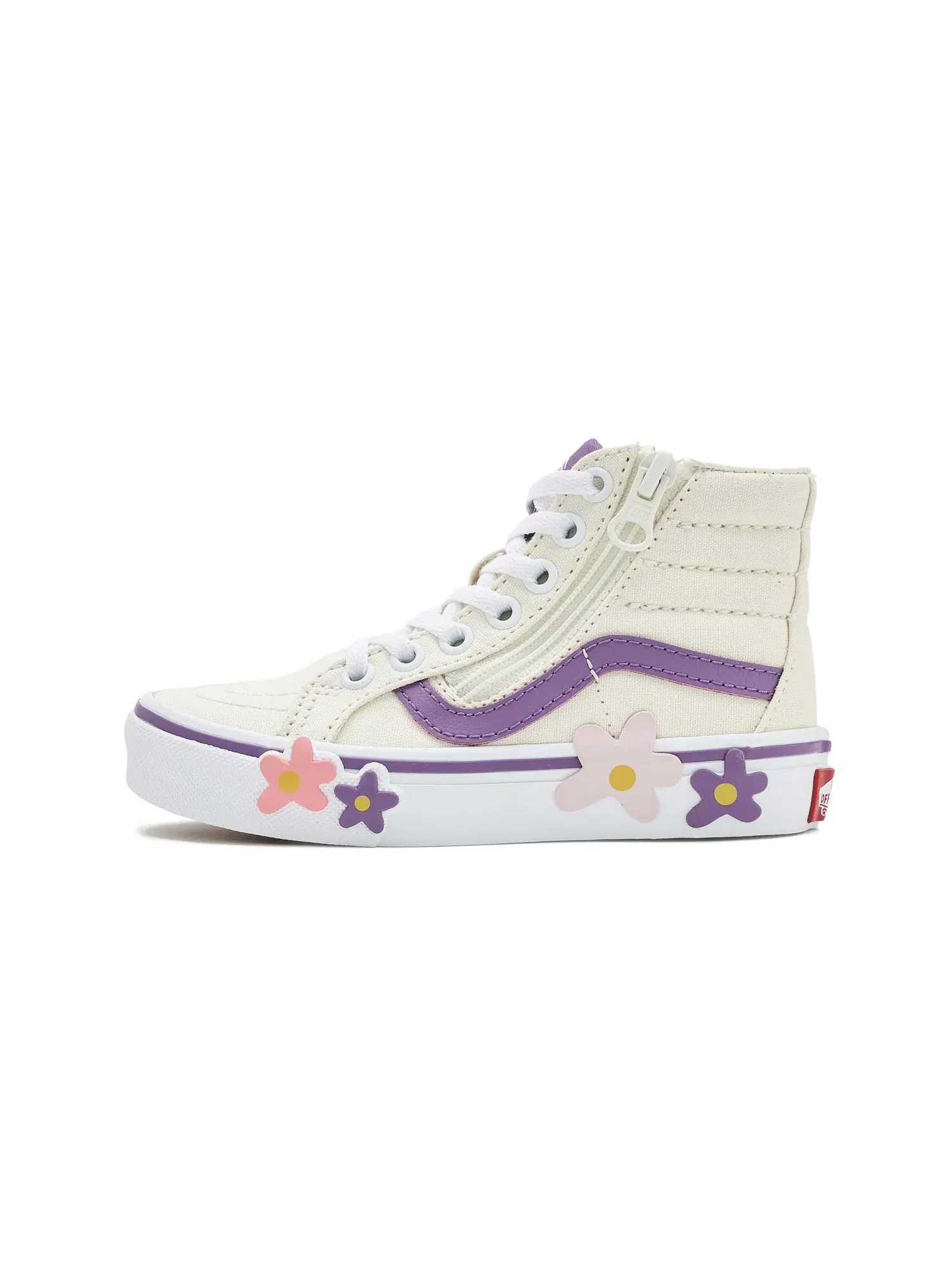 Кроссовки Sk8-Hi Reissue Side Zip (для маленьких детей) Vans Kids — изображение 4 из 4, бежевый