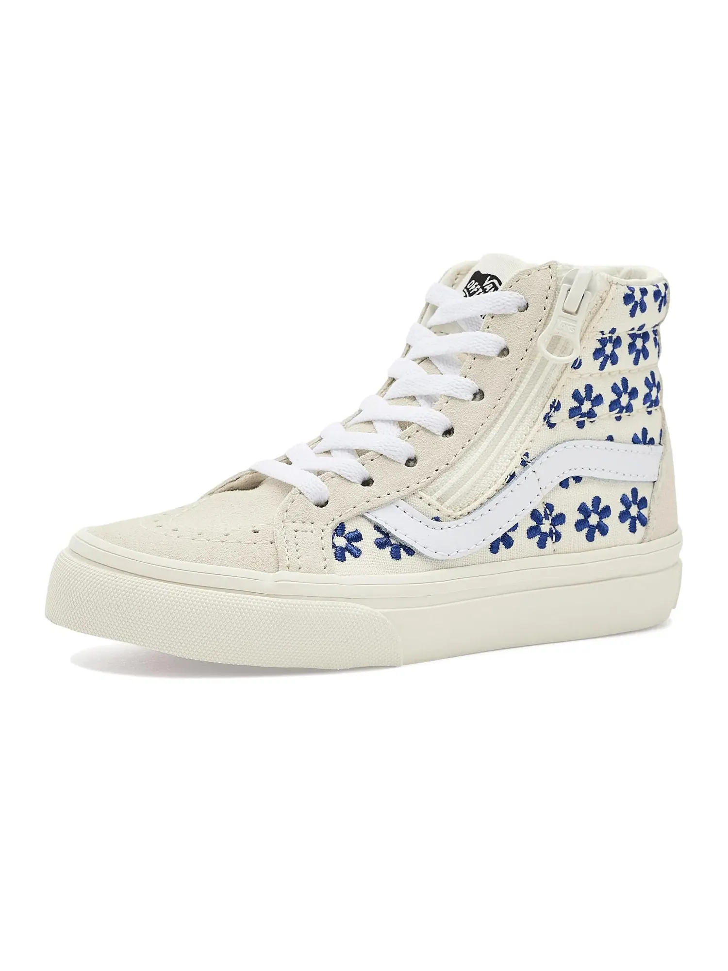Кроссовки Sk8-Hi Reissue Side Zip (для маленьких детей) Vans Kids — изображение 1 из 4, белый/синий