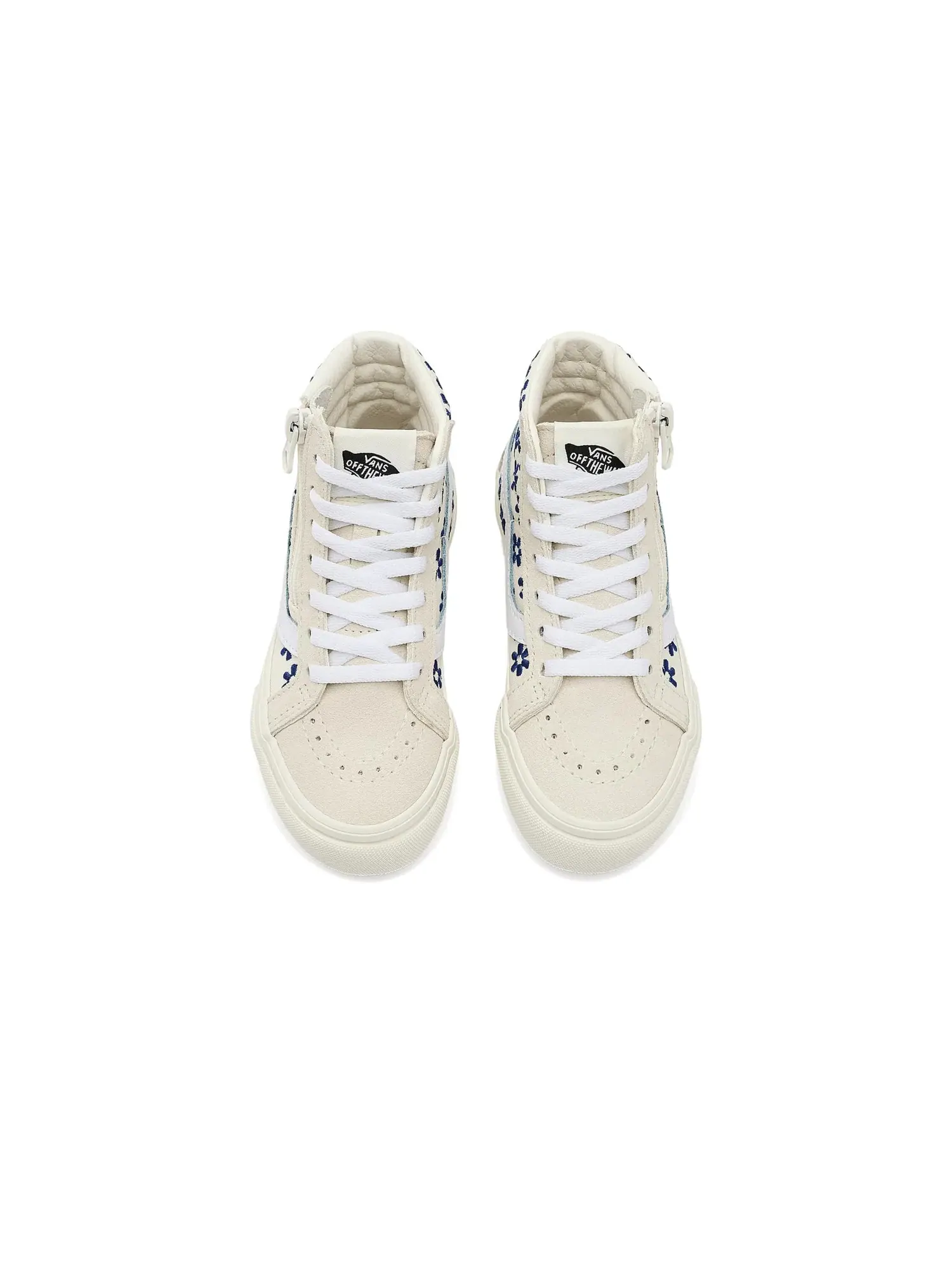 Кроссовки Sk8-Hi Reissue Side Zip (для маленьких детей) Vans Kids — изображение 2 из 4, белый/синий