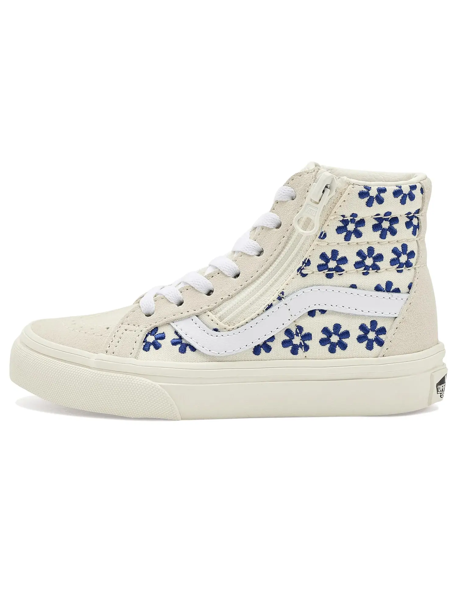 Кроссовки Sk8-Hi Reissue Side Zip (для маленьких детей) Vans Kids — изображение 4 из 4, белый/синий