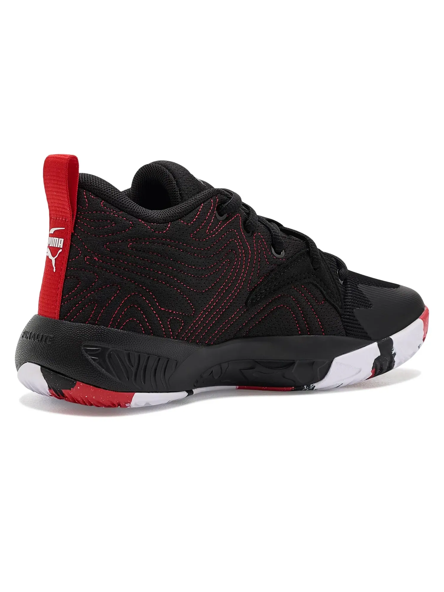 Баскетбольные кроссовки Court Pro 3 (для маленьких и больших детей) Puma Kids — изображение 3 из 4, черный/белый/красный