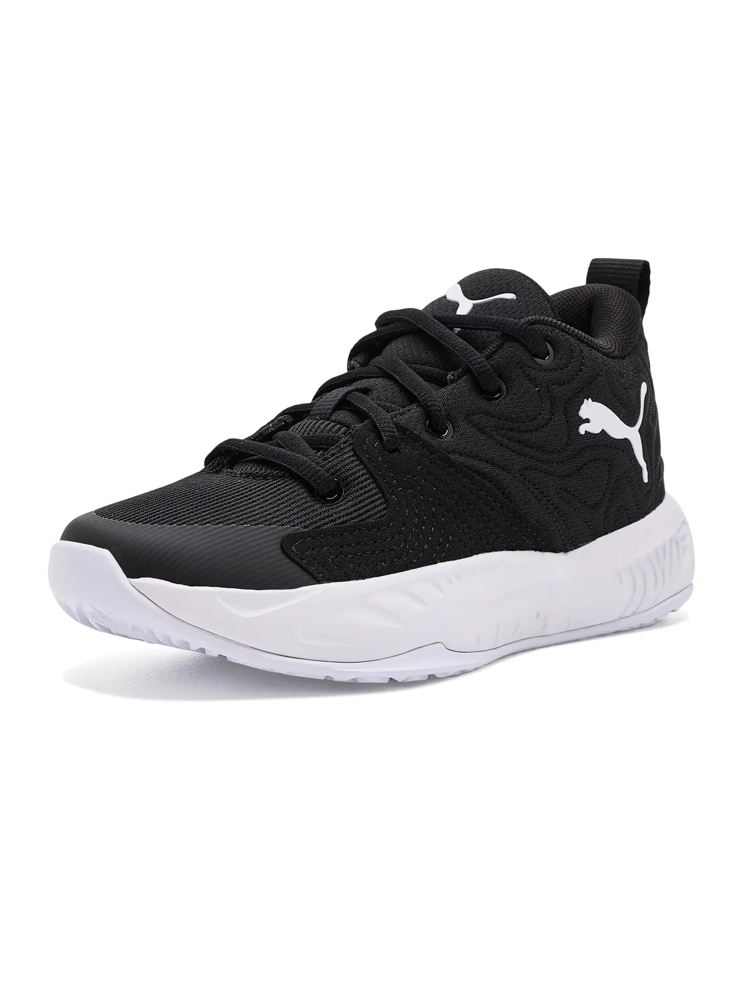Баскетбольные кроссовки Court Pro 3 (для маленьких и больших детей) Puma Kids — изображение 1 из 4, черный/белый