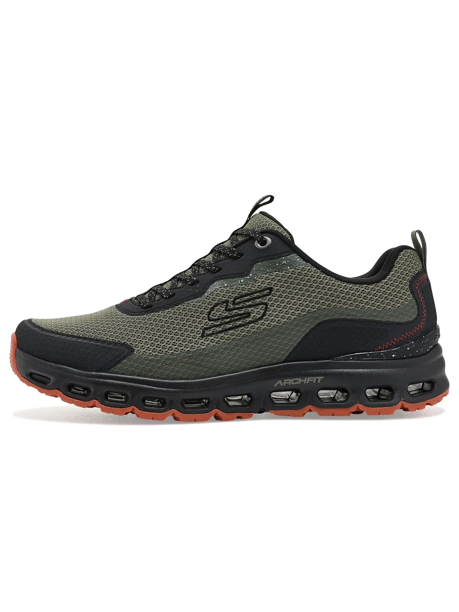 Кроссовки Arch Fit Glide-Step AT Barnard Hill Skechers — изображение 4 из 4, оливковый/черный