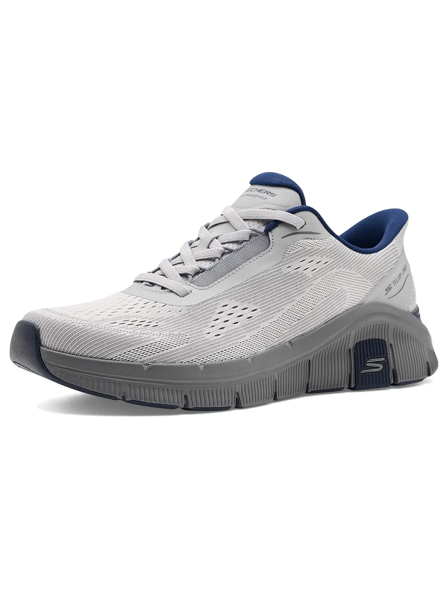 Кроссовки Relaxed Fit Flex Zayder Hands-Free Slip-In Skechers — изображение 1 из 4, серый/темно-синий