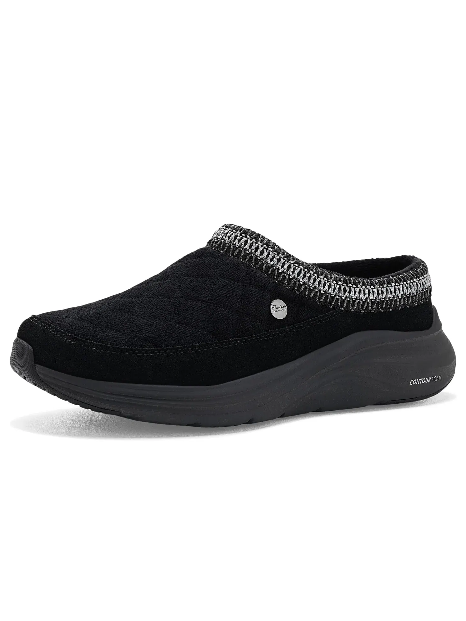 Тапочки Contour Foam Boot - Cozy Cascade Skechers — изображение 1 из 4, черный/черный