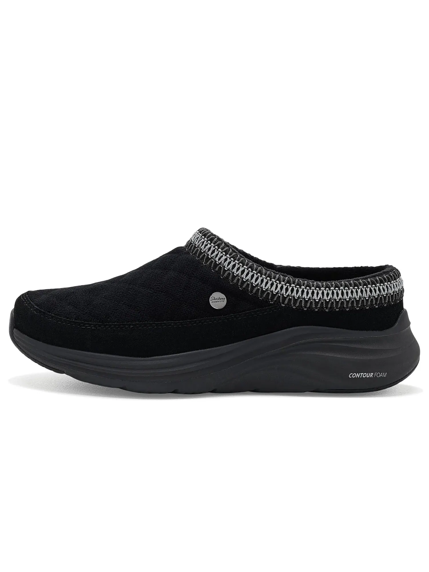 Тапочки Contour Foam Boot - Cozy Cascade Skechers — изображение 4 из 4, черный/черный