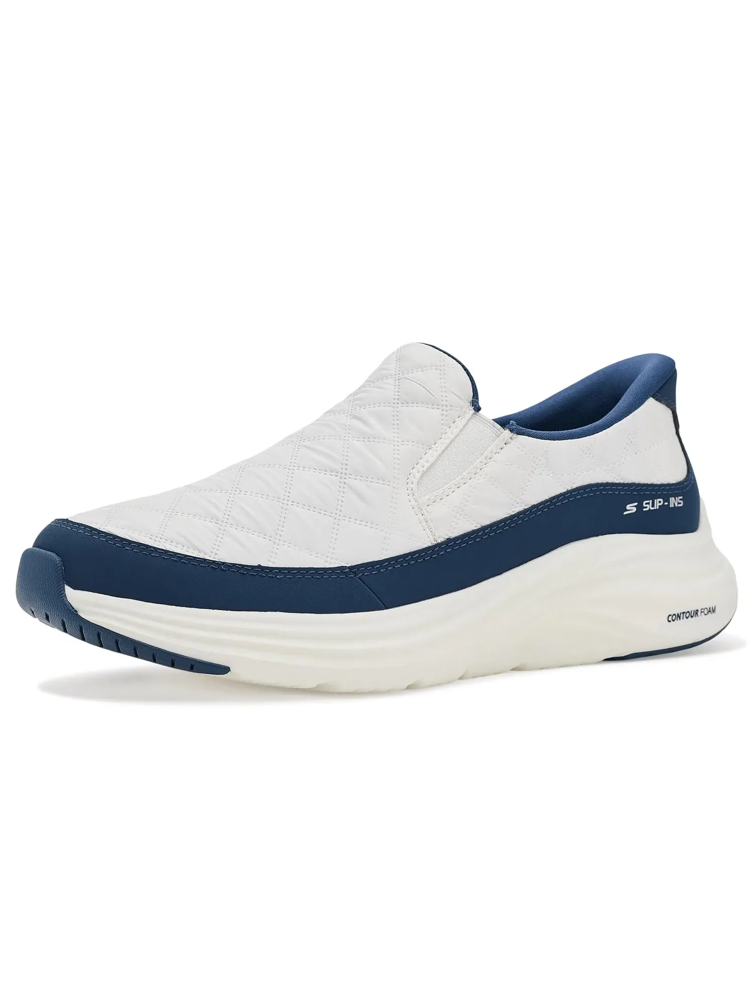 Кроссовки Contour Foam Cozy Fit Nordain Hands Free Slip-In Skechers — изображение 1 из 4, белый/темно-синий