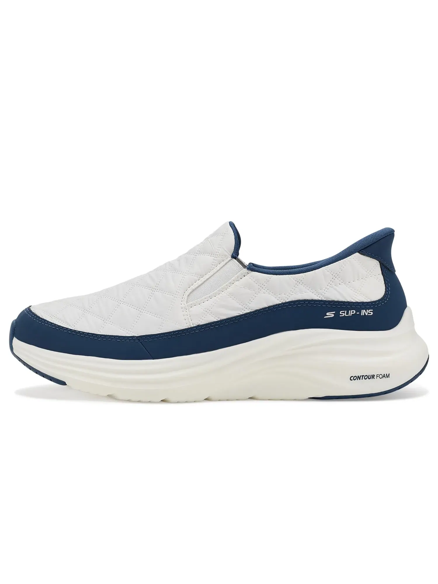 Кроссовки Contour Foam Cozy Fit Nordain Hands Free Slip-In Skechers — изображение 4 из 4, белый/темно-синий