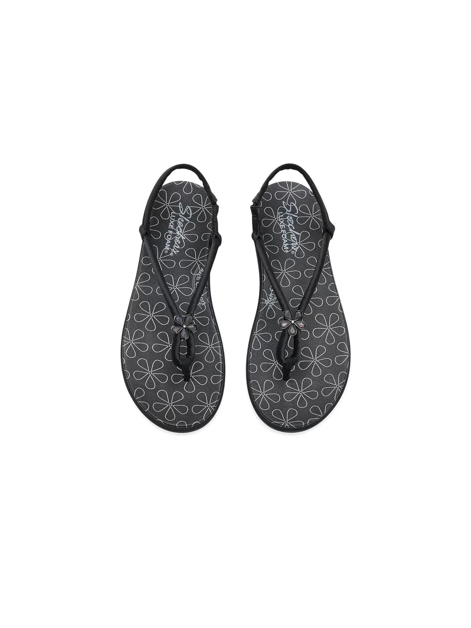 Сандалии Meditation Luxe - Stunning Charm Skechers — изображение 2 из 4, черный/черный