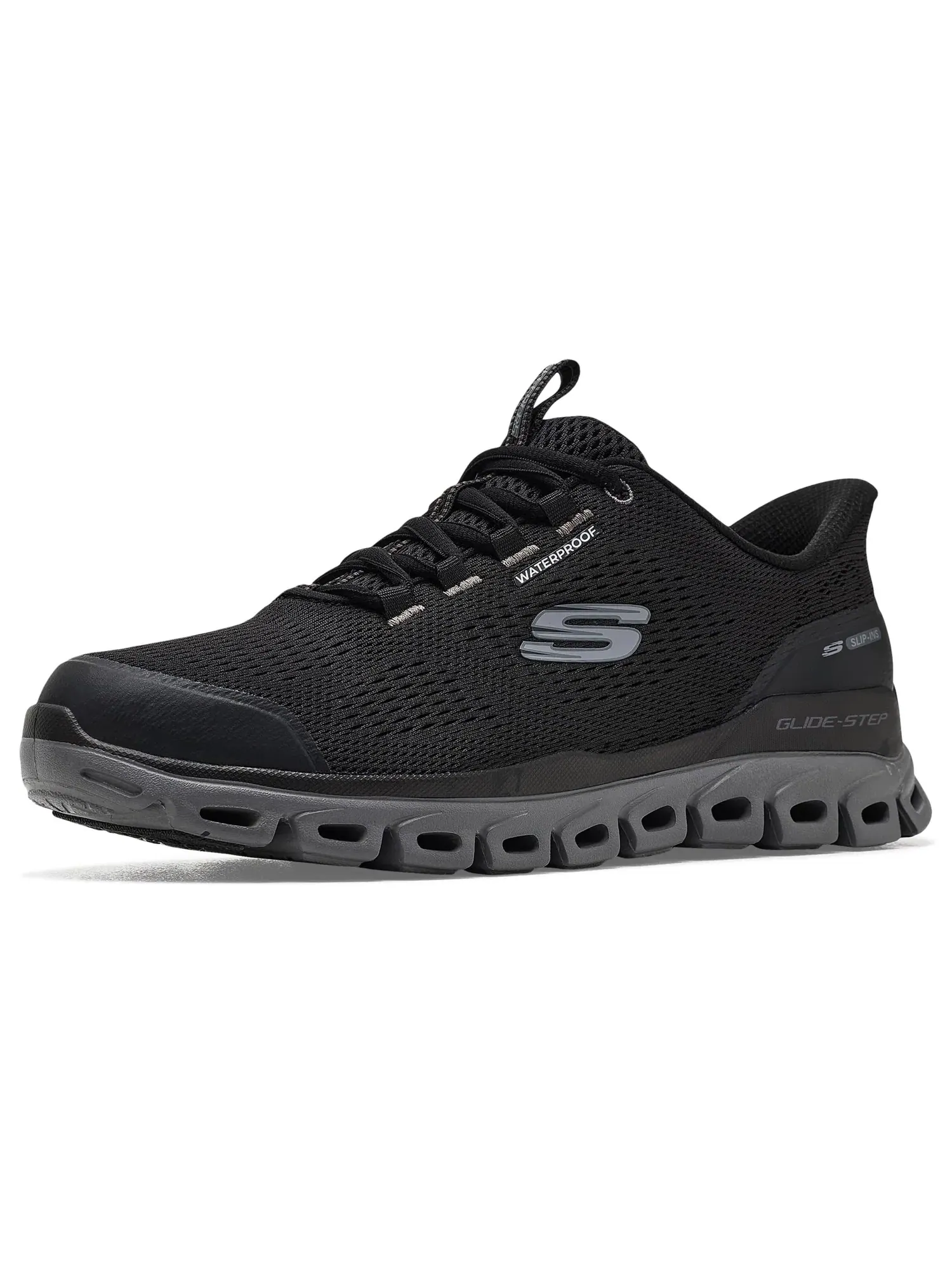 Водонепроницаемые кроссовки Glide-Step Sorran Hands-Free Slip-In Skechers — изображение 1 из 4, черный/темно-серый