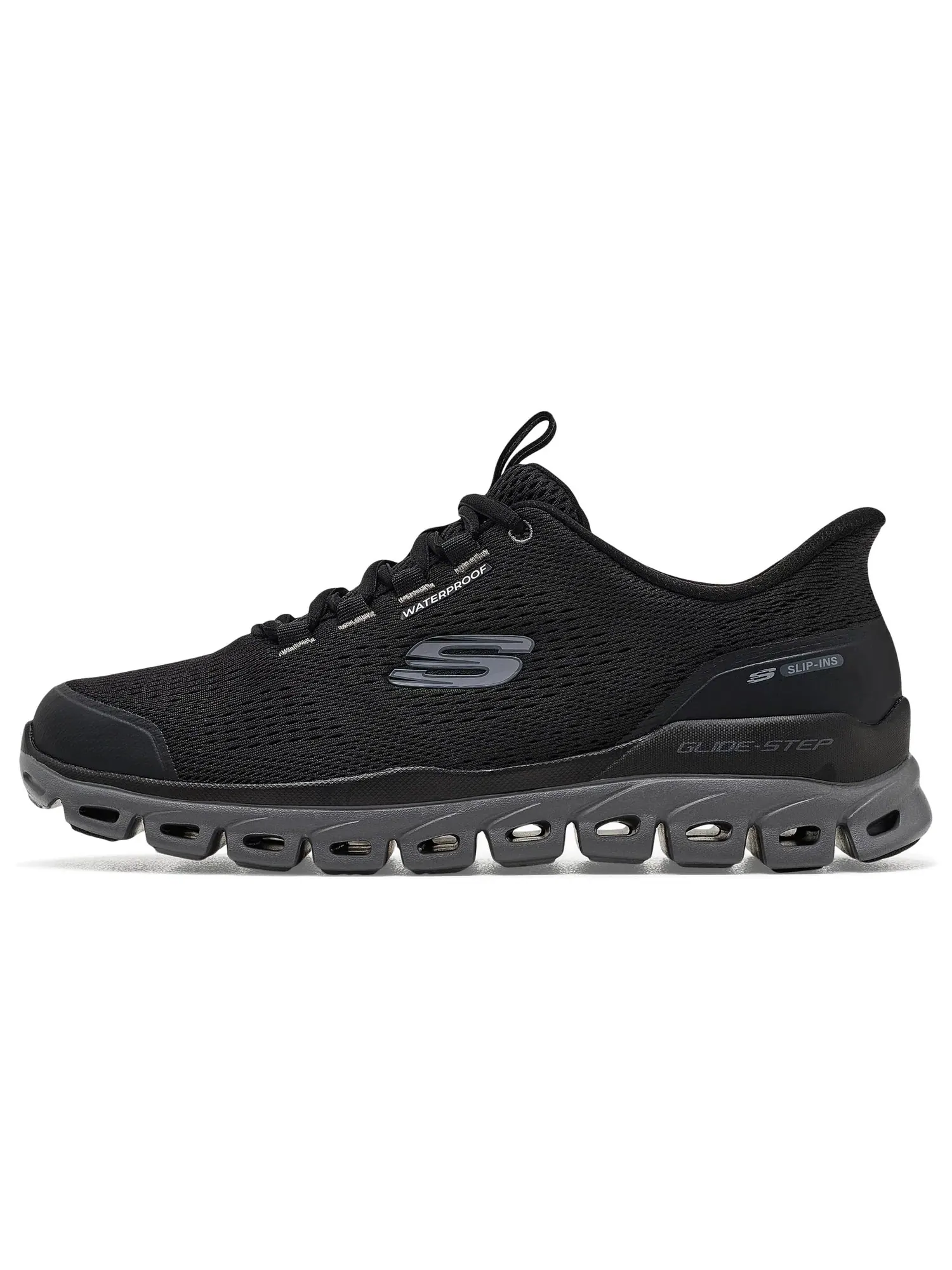 Водонепроницаемые кроссовки Glide-Step Sorran Hands-Free Slip-In Skechers — изображение 4 из 4, черный/темно-серый
