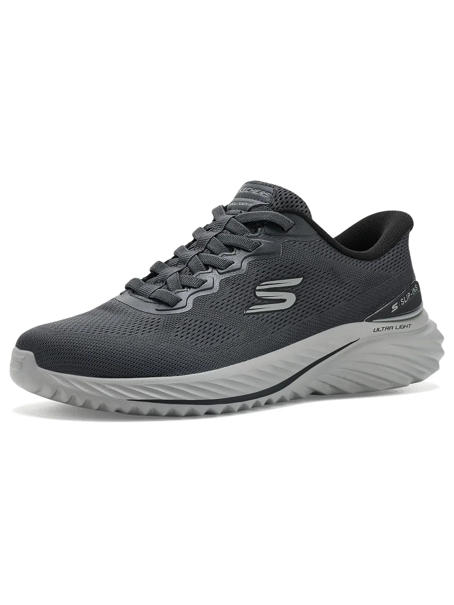 Кроссовки Bounder 3.0 Reocurrence Hands-Free Slip-In Skechers — изображение 1 из 4, черный/темно-серый