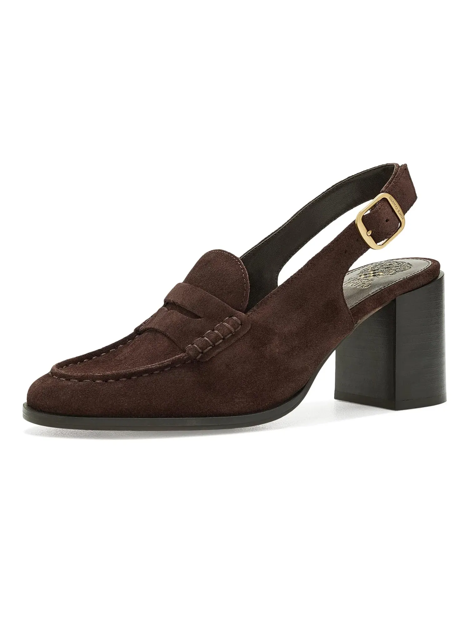 Лоферы Grinie на высоком каблуке с пяткой на пятке Vince Camuto — изображение 1 из 4, брауни