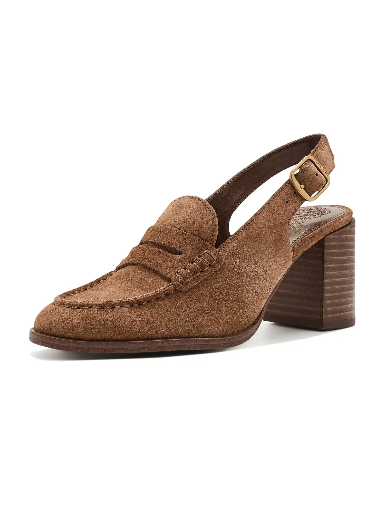 Лоферы Grinie на высоком каблуке с пяткой на пятке Vince Camuto — изображение 1 из 4, коричневый
