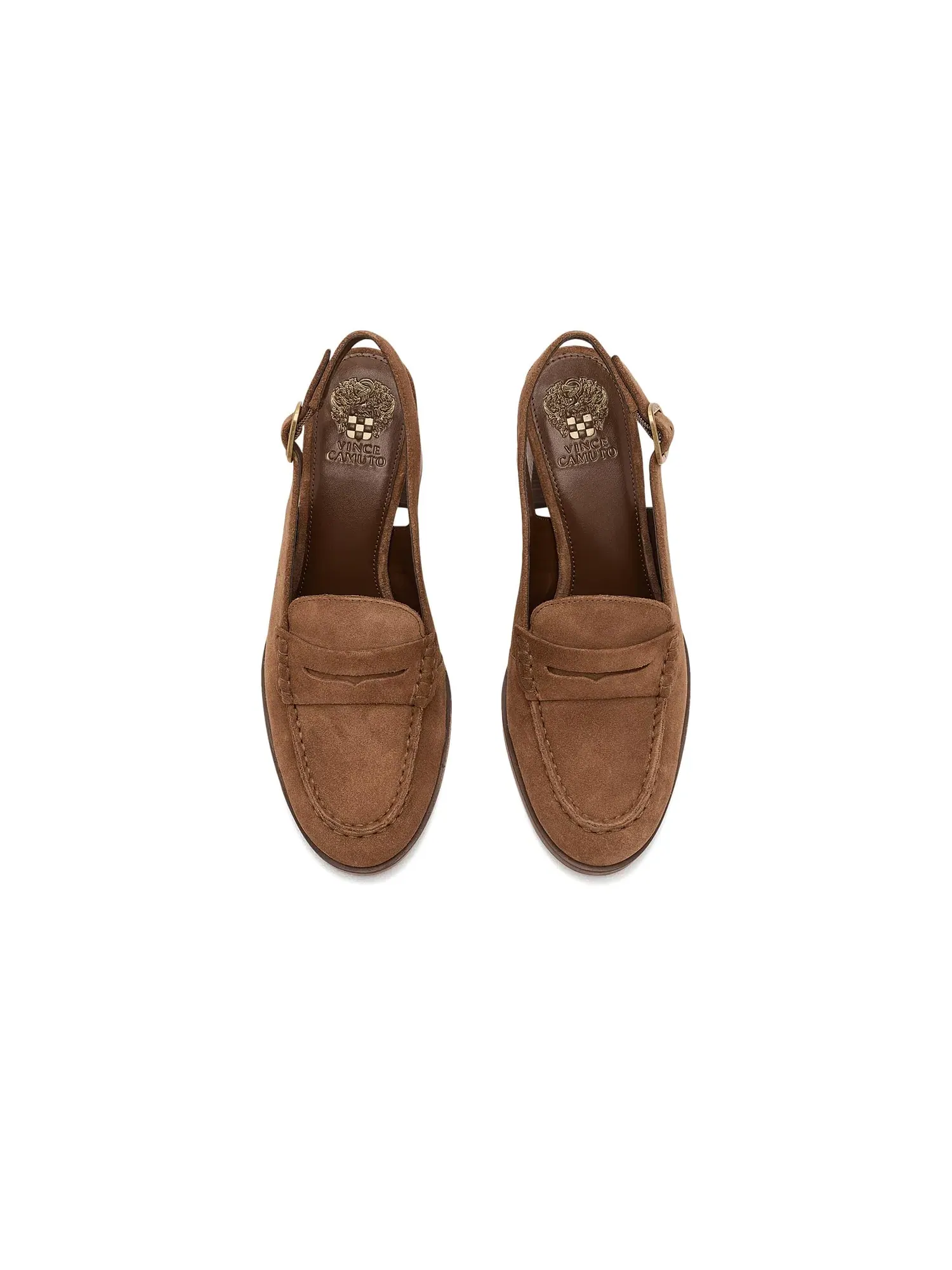 Лоферы Grinie на высоком каблуке с пяткой на пятке Vince Camuto — изображение 2 из 4, коричневый