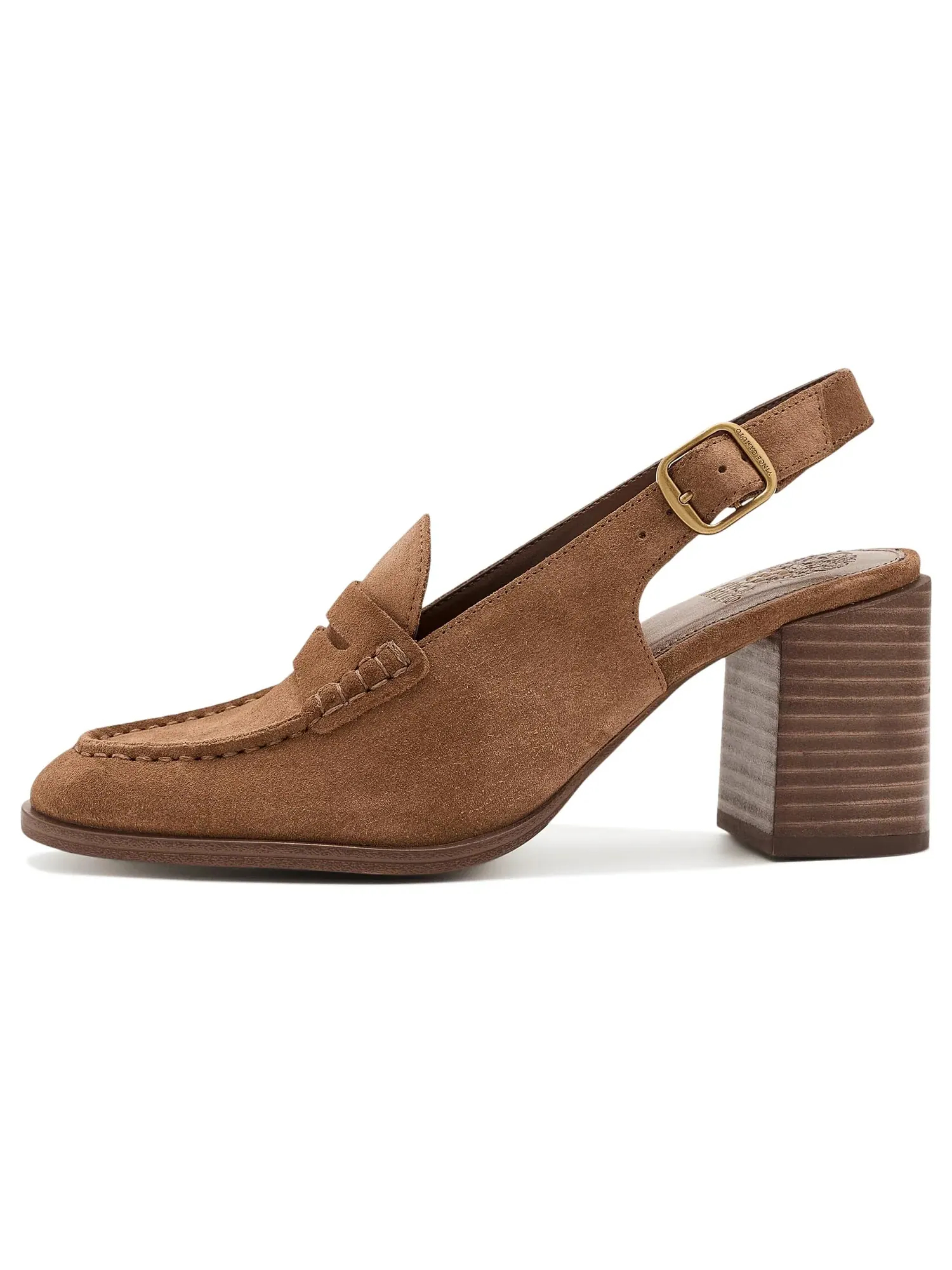Лоферы Grinie на высоком каблуке с пяткой на пятке Vince Camuto — изображение 4 из 4, коричневый
