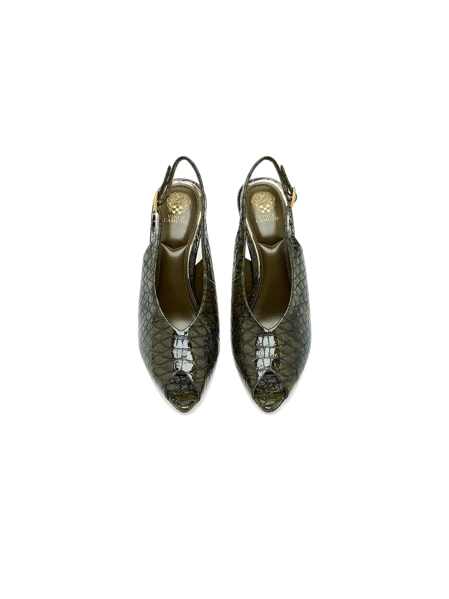 Туфли-слингбэки Helenza Peep Toe Slingback Pumps Vince Camuto — изображение 2 из 4, зеленый