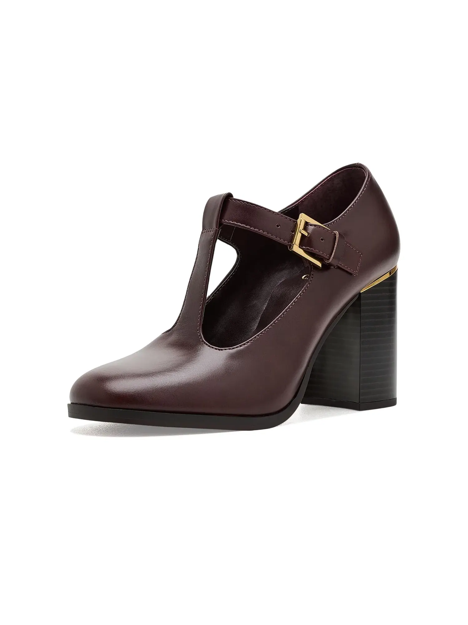 Туфли Micha T-Strap Block Heel Pumps Vince Camuto — изображение 1 из 4, коричневый