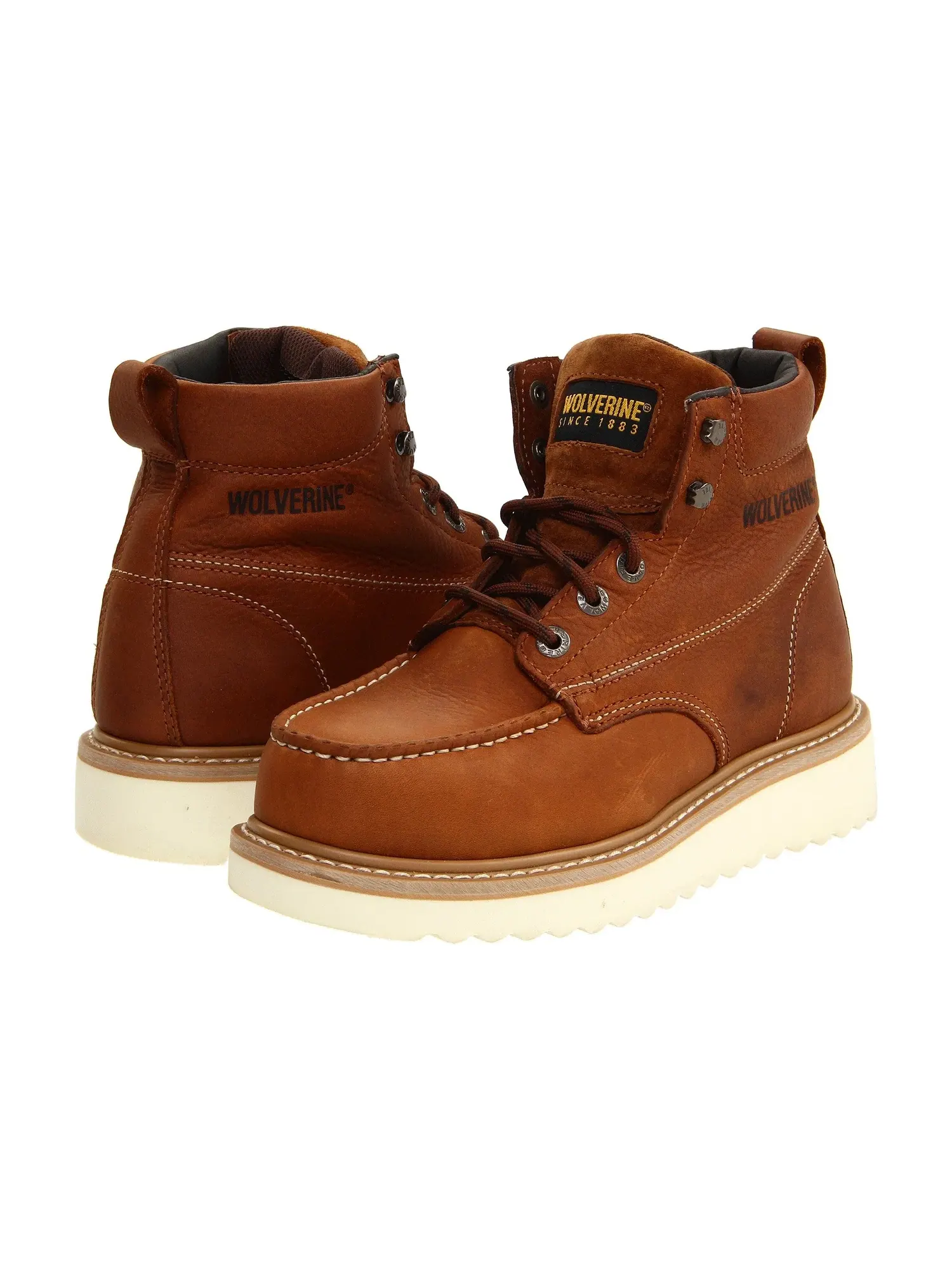 Рабочие ботинки Moc Toe Wedge Heel Steel Toe Wolverine — изображение 1 из 4, желтый