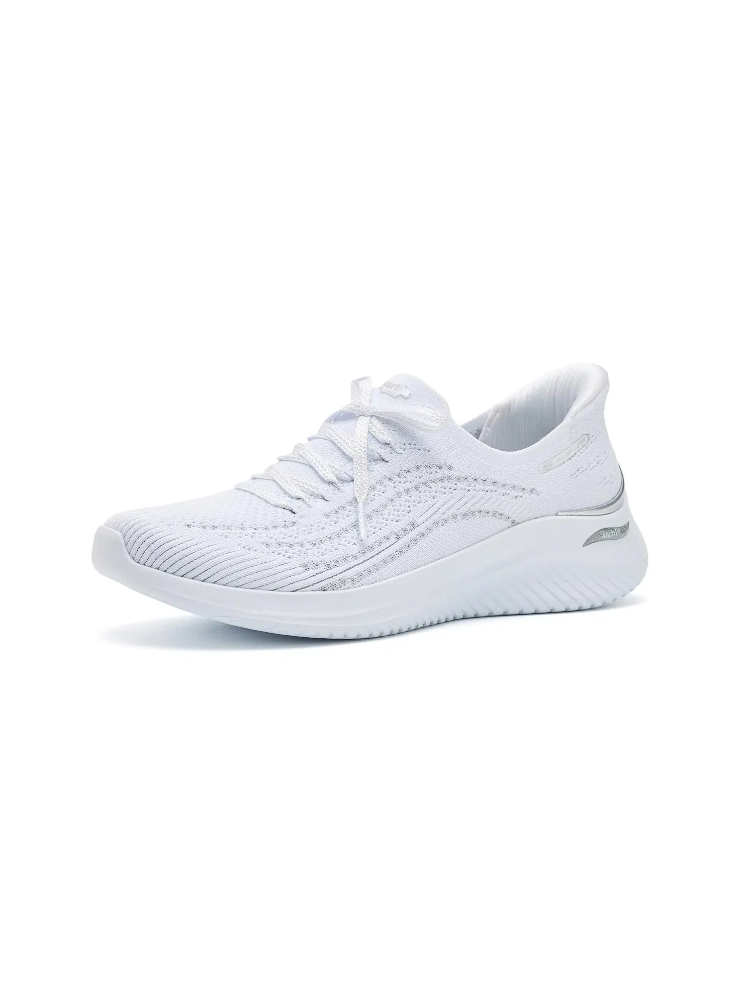 Кроссовки Martha Stewart Slip-Ins Arch Fit Ultra Flex 3.0 - Metallic Grace Skechers — изображение 1 из 4, белый серебристый
