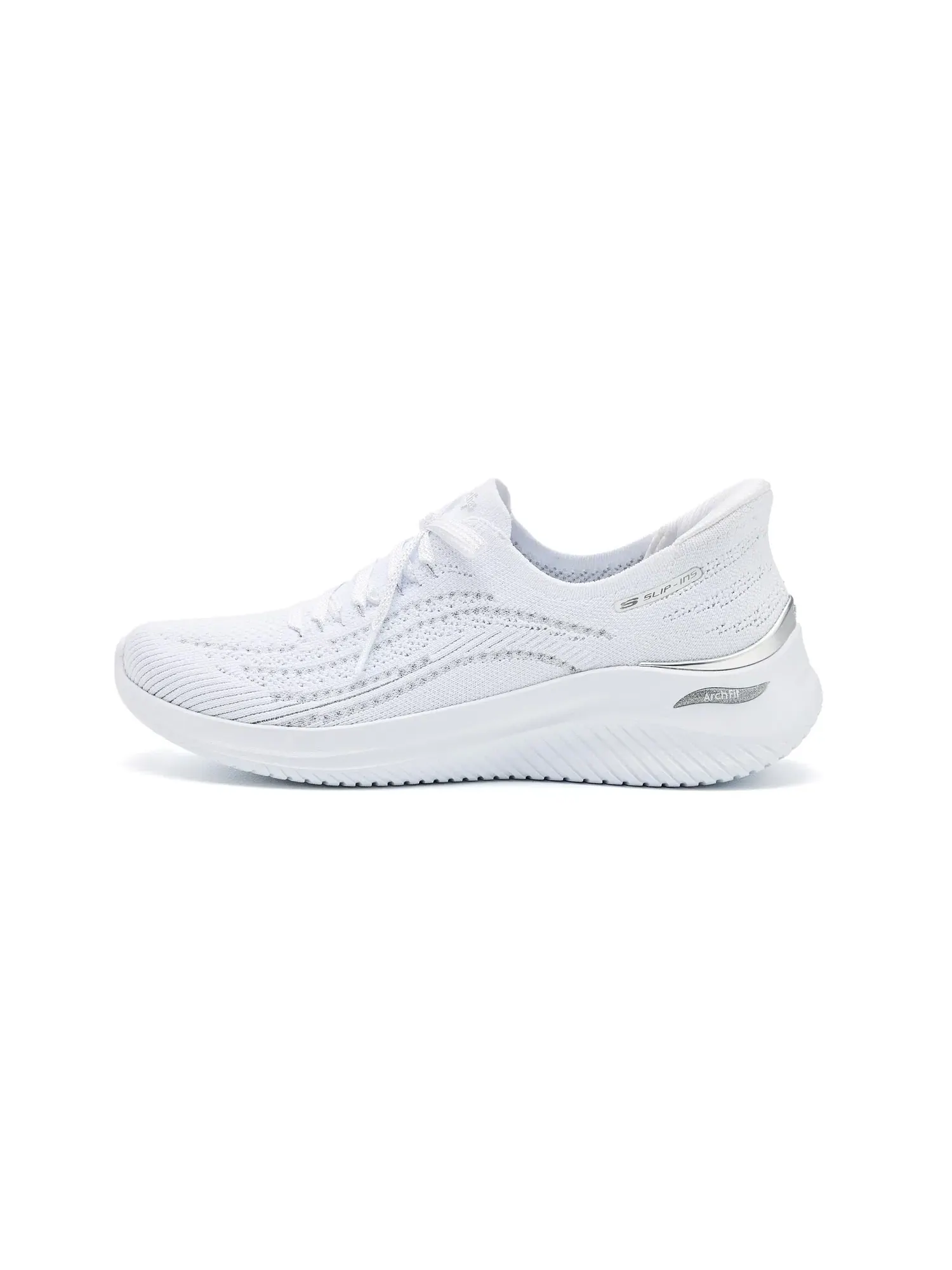 Кроссовки Martha Stewart Slip-Ins Arch Fit Ultra Flex 3.0 - Metallic Grace Skechers — изображение 4 из 4, белый серебристый