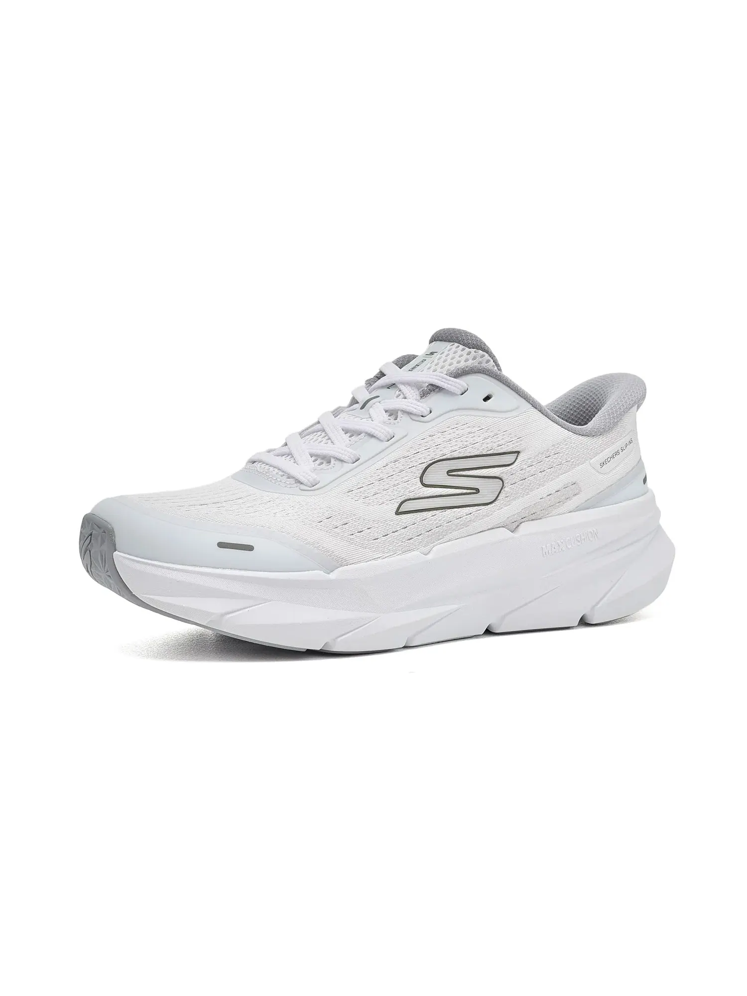 Кроссовки Max Cushioning Premier 3 Hands Free Slip-In Skechers — изображение 1 из 4, белый/серый