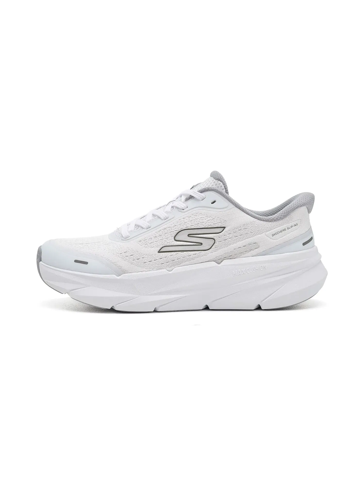 Кроссовки Max Cushioning Premier 3 Hands Free Slip-In Skechers — изображение 4 из 4, белый/серый
