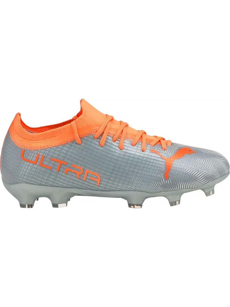 Бутсы Puma Ultra 2.4 FG AG Jr Diamond Silver Neon Citrus — изображение 1 из 1, серебряный