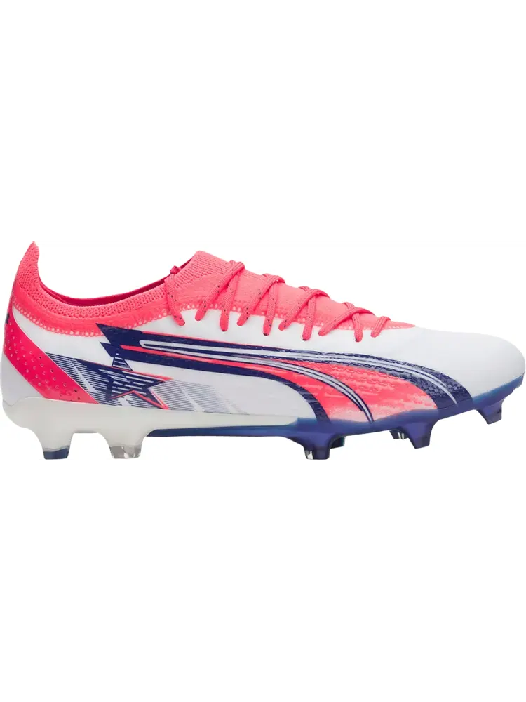 Бутсы Puma Christian Pulisic x Ultra Ultimate FG AG White Blazing Blue — изображение 1 из 1, розовый