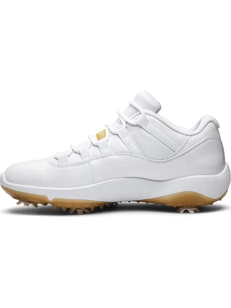Бутсы Air Jordan 11 Low Golf Metallic Gold — изображение 3 из 8, белый