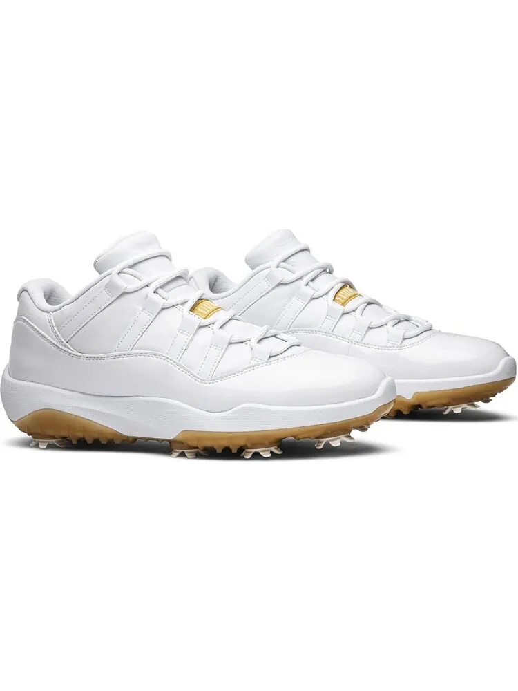 Бутсы Air Jordan 11 Low Golf Metallic Gold — изображение 8 из 8, белый