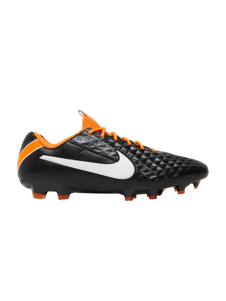 Бутсы Nike Tiempo Legend 8 Elite FG 'Black Total Orange' — изображение 1 из 9, черный/белый/оранжевый