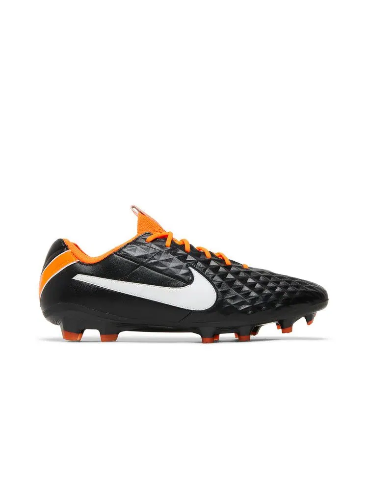 Бутсы Nike Tiempo Legend 8 Elite FG 'Black Total Orange' — изображение 2 из 9, черный/белый/оранжевый