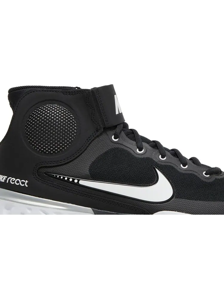 Бутсы Nike Alpha Huarache Elite 3 Mid 'Black Light Smoke Grey' — изображение 2 из 8, черный