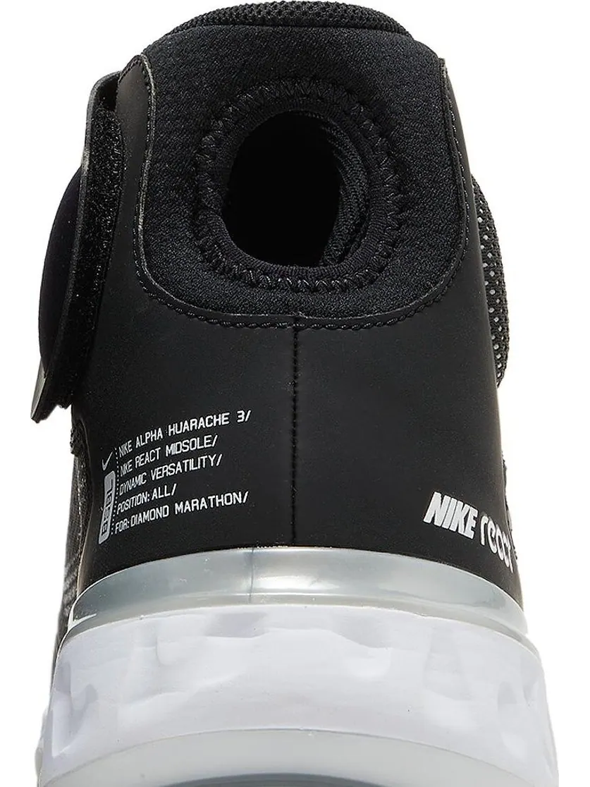 Бутсы Nike Alpha Huarache Elite 3 Mid 'Black Light Smoke Grey' — изображение 7 из 8, черный