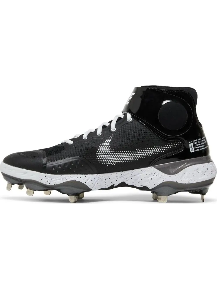 Бутсы Nike Alpha Huarache Elite 3 Mid 'Black White' — изображение 3 из 8, черный