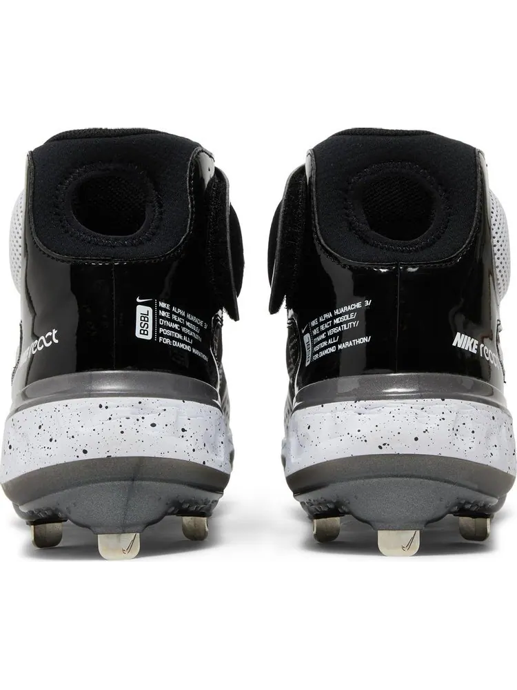Бутсы Nike Alpha Huarache Elite 3 Mid 'Black White' — изображение 6 из 8, черный