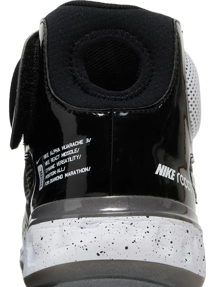 Бутсы Nike Alpha Huarache Elite 3 Mid 'Black White' — изображение 7 из 8, черный