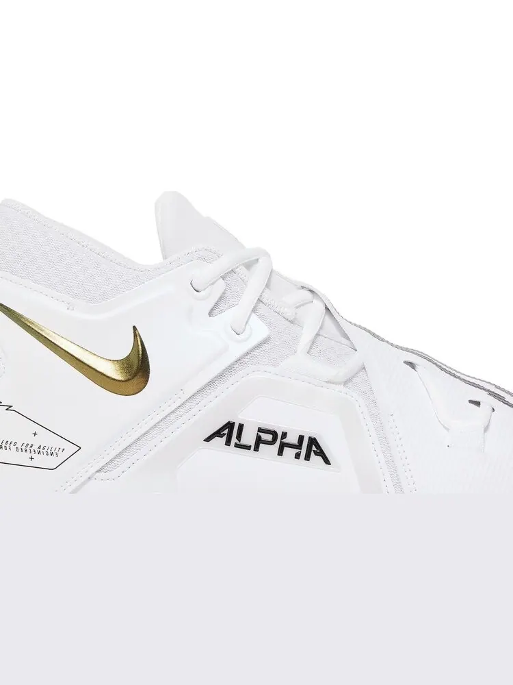 Бутсы Nike Alpha Menace Pro 3 'White Black Gold' — изображение 2 из 8, белый