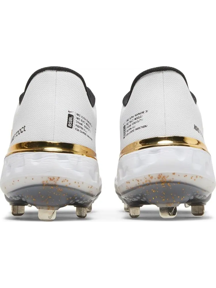 Бутсы Nike Alpha Huarache Elite 3 Low 'White Metallic Gold' — изображение 6 из 8, белый